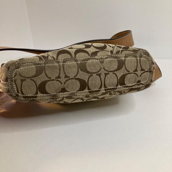 Vintage Coach Signature Crossbody Bag Canvas Leather 10403 Flaw - Picture 5 of 12